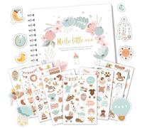 Baby Memory Book, Baby Scrapbook Supplies Gender Neutral Keepsake Journal for Boys & Girls, First 1 Year Milestone Tracker, Simple Modern Baby Book for New Parents, Baby Shower & Pregnancy Gift