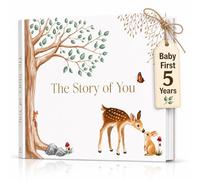 Baby Memory Book for Boy or Girl - First 5 Year Keepsake Album from Pregnancy to Age Five - Scrapbook Journal to Record Babys Milestones and Photos - 1st Gender Neutral Photo Books for Newborn Babies