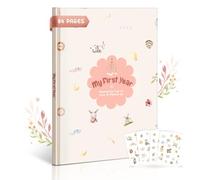 Baby Memory Book for Girls - Boho Design, 84-Page Hardcover Keepsake Journal for First Year, Milestone & Photo Album, Ideal Baby Shower or Newborn Gift, Floral