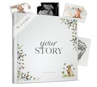 Baby Memory Book - Forest Edition Gender-Neutral Keepsake Journal from Birth to Age 5 | Record Book with Gold Foil Fabric Cover - New Baby Scrapbook