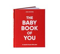 Baby Memory Book | Keepsake of the First Year | Personalised Memory Book | Unique Baby Gift for Girls & Boys | Record Memories with this Cherished Cloth Covered Hardback Journal | 96 Pages - Red