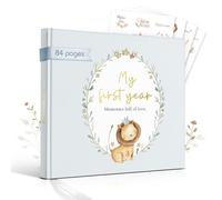 Baby Memory Book - My First Year Journal with Stickers Gender-Neutral Keepsake for Boys & Girls Thoughtful Gift for New Parents Lion