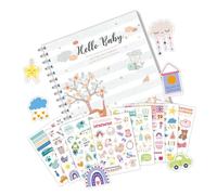 Baby Memory Book With Sticker For Boy Or Girl First Year Journal Scrapbook From Pregnancy To Age 1 Guided Baby Memory Pages