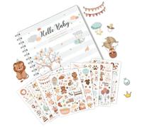 Baby Memory Book With Sticker For Boy Or Girl First Year Journal Scrapbook From Pregnancy To Age 1 Guided Baby Memory Pages