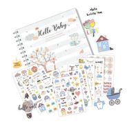 Baby Memory Book With Sticker For Boy Or Girl First Year Journal Scrapbook From Pregnancy To Age 1 Unisex Baby Scrapbook
