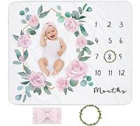 Baby Milestone Blanket for Baby Girl, Baby Monthly Milestone Blanket Girl