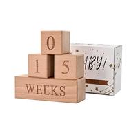 Baby Milestone Blocks - Handcrafted Wooden Number Blocks for Milestones & Countdowns - Days, Weeks, Months, Years - Ideal for Newborn Photos & First Year Memories