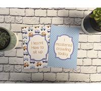 Baby Milestone Cards Retro Blue Patterned Boy Design/Baby Shower Gift/New Baby Gift/Christening Gift
