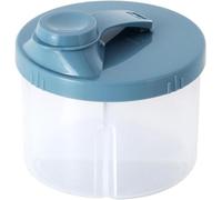 Baby Milk Powder Formula Dispenser, Milk Powder Portioner, Non-Spill Rotating Baby Food Dispenser, 4 Compartments Food Snack Storage Box with Lid for Outdoor Travel, Baby Feeding Supplies (Blue)