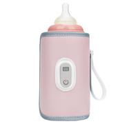 Baby Milk Warmer - Constant Temperature Thermal Sleeve, Digital Display Breast Milk Warmer - Hot Water for Toddlers, Mom, Dad, Home, Cold Weather, Going Out, Pink, See Description