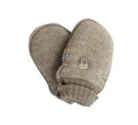 Baby mittens in double layer of merino wool fleece with stay on toggles