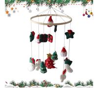 Baby Mobile - Christmas Crib Hanging Decoration, Wooden & Felt Stroller Toy Ornament, Soft Lightweight Design for Visual Stimulation, Adorable Nursery Accessory, High-Quality Holiday Decor for Home