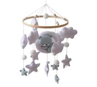 Baby Mobile Crib - 17.72x9.06x9.06 inches Sleeping Bear Portable Hanging Toy for Nursery, Soothing Decor Bassinet Bedroom Wall for Girls Boys, Felt Wood, Lightweight Use
