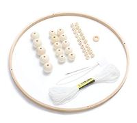 Baby Mobile DIY Kit - Nursery Wooden Frame Mobile Crib Bed Bell Ceiling Wind Chime Hanging DIY Frame Ornaments Handmade Kit Round Wind Bell for Infant Toys