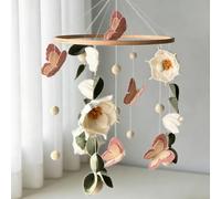 Baby Mobile Flowers & Butterflies, Mobile for Baby Bed and Changing Table, Baby Room Decoration with Forest Motif, Lovely Baby Wind Chimes Gift for Boys and Girls