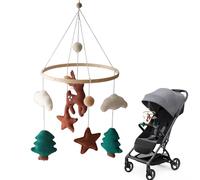 Baby Mobile for Bassinet - Baby Nursery Bassinet Deer Animals Mobile Toys - Sensory Toys for Home Kids Bedroom Boys Toddler Playtime Naptime Gender Reveal Shower Birthday Car Seat