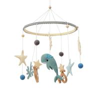 Baby Mobile for Cot Cute Felt Rabbit Whale Baby Mobiles Felt Ball Cot Mobile Nursery Decoration Crochet Mobiles Newborn Boy Girl Bed Bell Wind Chimes Hanging Deco Nursery Mobiless for Babies
