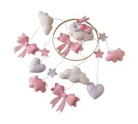 Baby Mobile for Crib - Toddler Crib Mobile with Pink Bow,Romantic Soother Rotating Decoration for Bassinet Bedroom Preschool Living Room