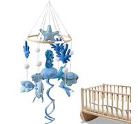 Baby Mobile for Crib | Toddler Soothing Bed Bell,Sensory Development Toy Marine Theme for Stroller Childcare Provider New Parents Playpen Ceiling Photo Props Nursery Room