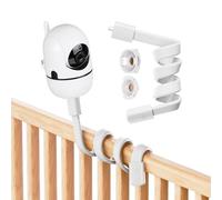 Baby Monitor Mount for HelloBaby HB65/HB6550/HB6558 & ANMEATE SM935E - 360° Adjustable No-Drill Camera Holder for Crib, Dresser, Shelf - Flexible Gooseneck Arm (Flexible Monitor Mount)