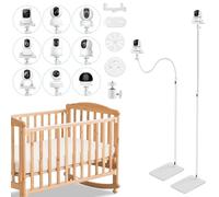 Baby Monitor Stand, universal baby monitor holder, height adjustment range: 75 to 175 centimetres, compatible with most baby monitor holder, suitable for baby monitors/security cameras (white)