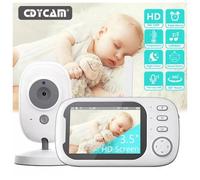 Baby Monitor with Camera 3.5in Colour Screen, No Internet Needed, 2-Way Talk, Night Vision, Lullabies, Temperature Monitor