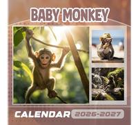 Baby Monkey Calendar 2026-2027: 18 Month Planner To Keep You On Track from Sep 2026 to Dec 2027,Square 8.5 x 8.5 Inches Gift For Organizing & Planning