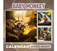 Baby Monkey Calendar 2026-2027: 18 Month Planner To Keep You On Track from Sep 2026 to Dec 2027,Square 8.5 x 8.5 Inches Gift For Organizing & Planning