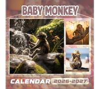 Baby Monkey Calendar 2026-2027: 18 Month Planner To Keep You On Track from Sep 2026 to Dec 2027,Square 8.5 x 8.5 Inches Gift For Organizing & Planning