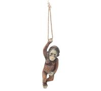 Baby Monkey Hanging Statue Exquisite Carving Brown Monkey Sculptures for Trees Gardens