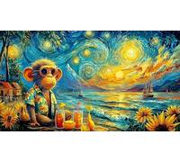 Baby monkey in lush jungle 1000 Piece Jigsaw Puzzle for Adults Kids - Impossible Hard Challenging Game Great Gift Idea 38x26/1000pcs