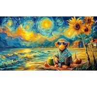 Baby-monkey-in-lush-jungle Recycled Paper Puzzle 1000 Pieces Fun and Challenging Family Game Beautiful Decoration Puzzle for Decompression and Wall Decor 38x52/1000pcs