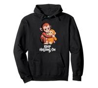 Baby Monkey Keep Holding On Cute Graphic Pullover Hoodie