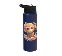 Baby Monkey with Flowers Cute Lil ape Monkeys Daughter Stainless Steel Insulated Water Bottle