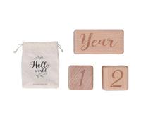 Baby Monthly Blocks, Wooden Age Blocks for Infant Photography (0-12 Months), Personalized Growth Photo Prop with Number & Word Blocks