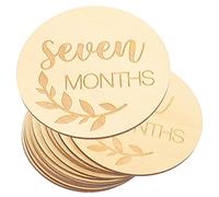 Baby Monthly Cards 14pcs Wooden Beige Growth Record Set