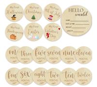 Baby Monthly Milestone Cards - My First Holiday Milestone | Baby Announcement Sign & Celebration Board | Hello World Sign | Milestone Photo Cards | Perfect Newborn Gift & Keepsake