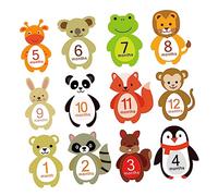 Baby Monthly Milestone Stickers, 12 Paper Pieces, Repositionable | Cute Photo Props for Social Media Updates, Self-adhesive, Film-covered Surface, for Baby Clothing