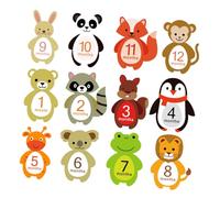 Baby Monthly Milestone Stickers 12pcs Paper Decals for Clothing Photos | Repositionable Film-covered Surface, Gentle Wipe Clean Finish, Nursery Use, Photo Album, Cute Growth Updates