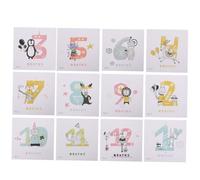 Baby Monthly Stickers 12pcs Paper Newborn Memorial Decals | Lovely Design for Keepsakes and Month Photoshoot, Track First Year Growth
