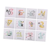 Baby Monthly Stickers 12pcs Paper Self Adhesive Milestone | Newborn Memorial Decals, Share Growth on Social Media, Keepsakes for Babies