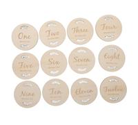 Baby Months Signs 12 Piece Wooden Memory Cards Set
