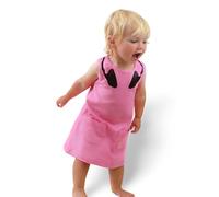Baby Moo's Baby Girls' & Toddler DJ Headphones Print A-Line Dress, Soft Pink with Pockets UK (UK, Age, 2 Years, 3 Years, Pink)