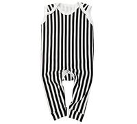 Baby Moo's Beetle Striped Baby Romper | Unisex Cool Beetlejuice Inspired Sleeveless Infant Outfits - Alternative Goth New Baby & Parents Gifts UK (0-3 months)