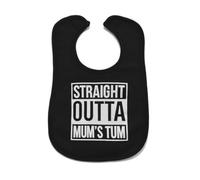 Baby Moo's Straight Outta Mum's TUM Award Winning Hip Hop Baby Bib | Funny Toddler Bib - Unisex Neutral New Parents or Baby Gift [0-3 Years]