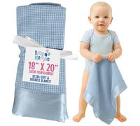 Baby Morgan Thermal Baby Blanket with Satin Trim - 18" x 20" Mini Blankie (Blue)