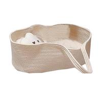 Baby Moses Basket Portable Handheld Cotton Rope Carrycot Bed for Outdoor Travel Car