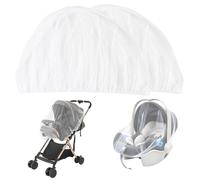 Baby Mosquito Net for Stroller 2 Pack, Perfect Bug Net for Strollers, Bassinets, Cradles, Playards, Pack N Plays and Portable Mini Crib, Baby Insect Netting Cover, White