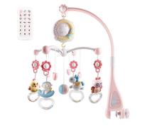 Baby Musical Crib Mobile with Music Night Lights Projector & Timing Function Hanging Rattles & Remote Control Music Box Nursery Mobile
