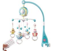 Baby Musical Crib Mobile with Star Projection & Timing Function,Remote Control Music Box with Muisc & Night Lights,Hanging Rotating Animal Rattles for Kids,Toy for Newborn 0-24 Months